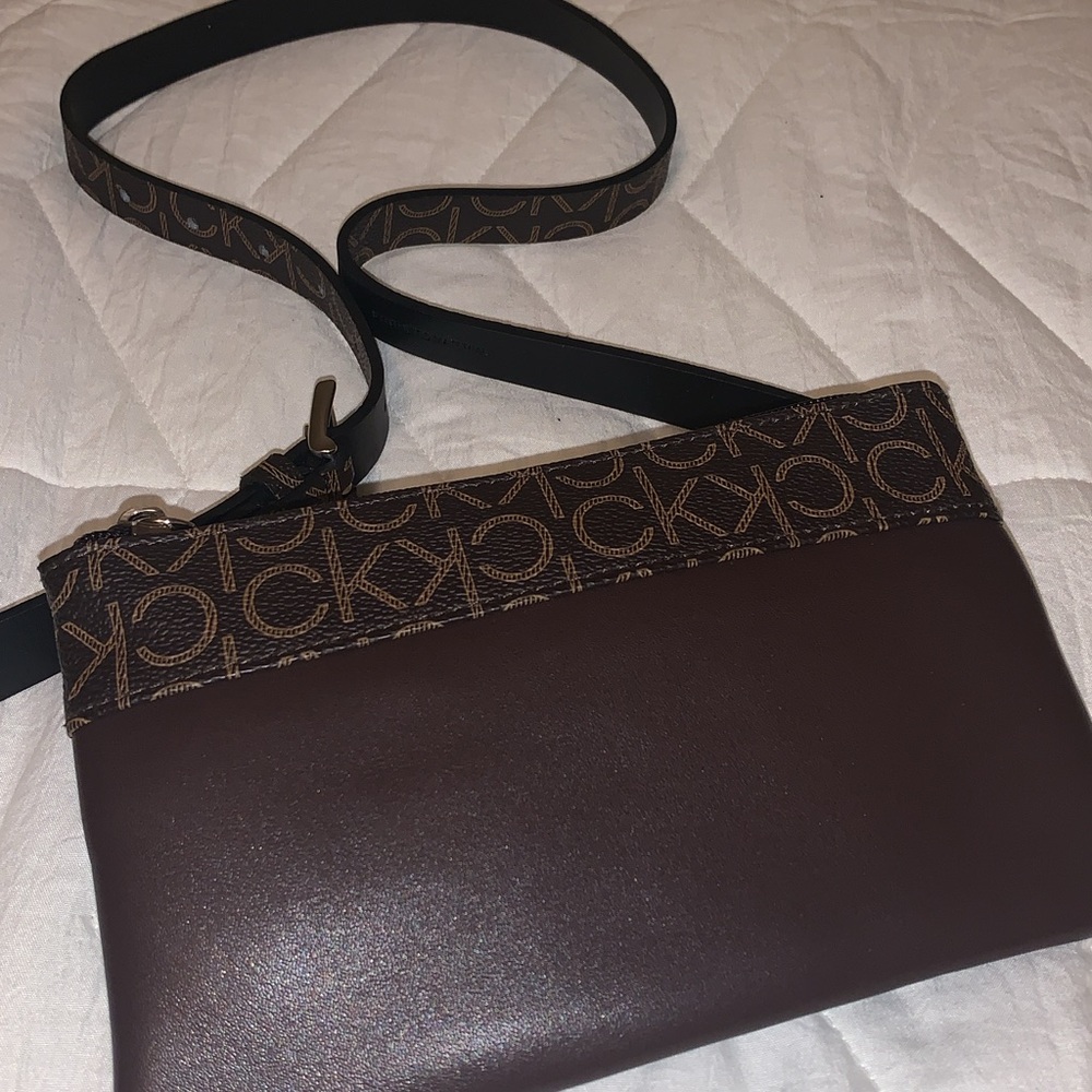 Calvin Klein Dark Brown Logo Crossbody